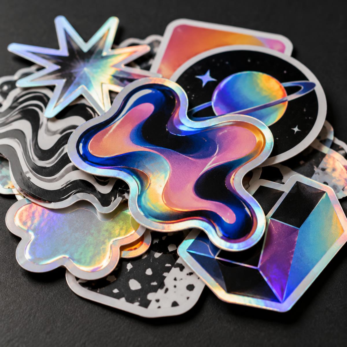 Stack of matte die-cut vinyl stickers