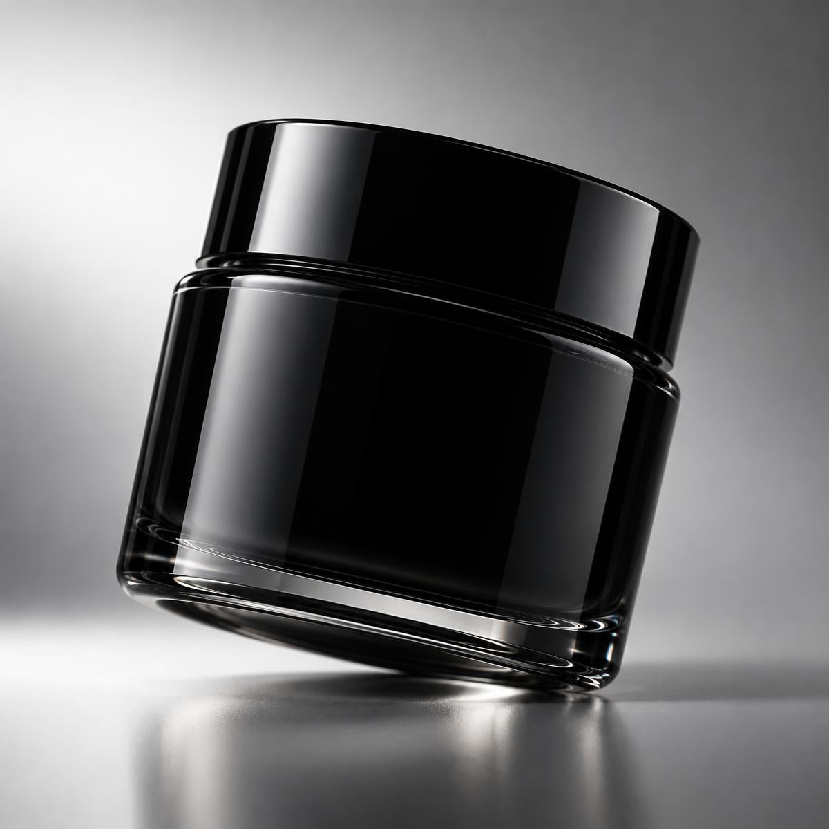 Black glass jar for custom label printing